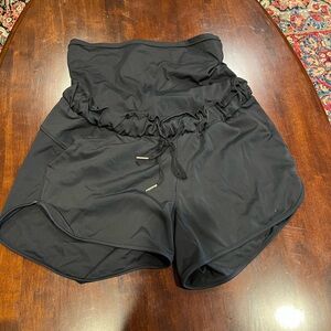 Women's Black Maternity Shorts
